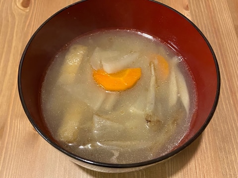 今日は残り物で!豚汁!